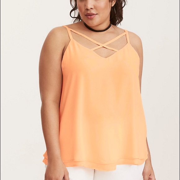 torrid Tops - Torrid Blush Strappy Chiffon Swing Cami Top Blouse
